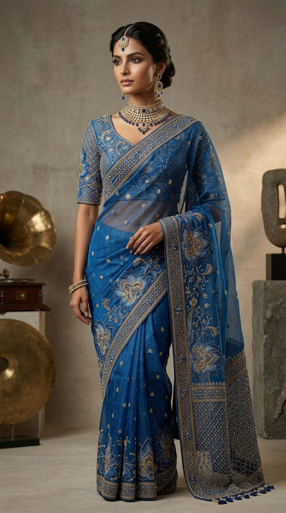 Formal Pure Silk embroidered Saree
