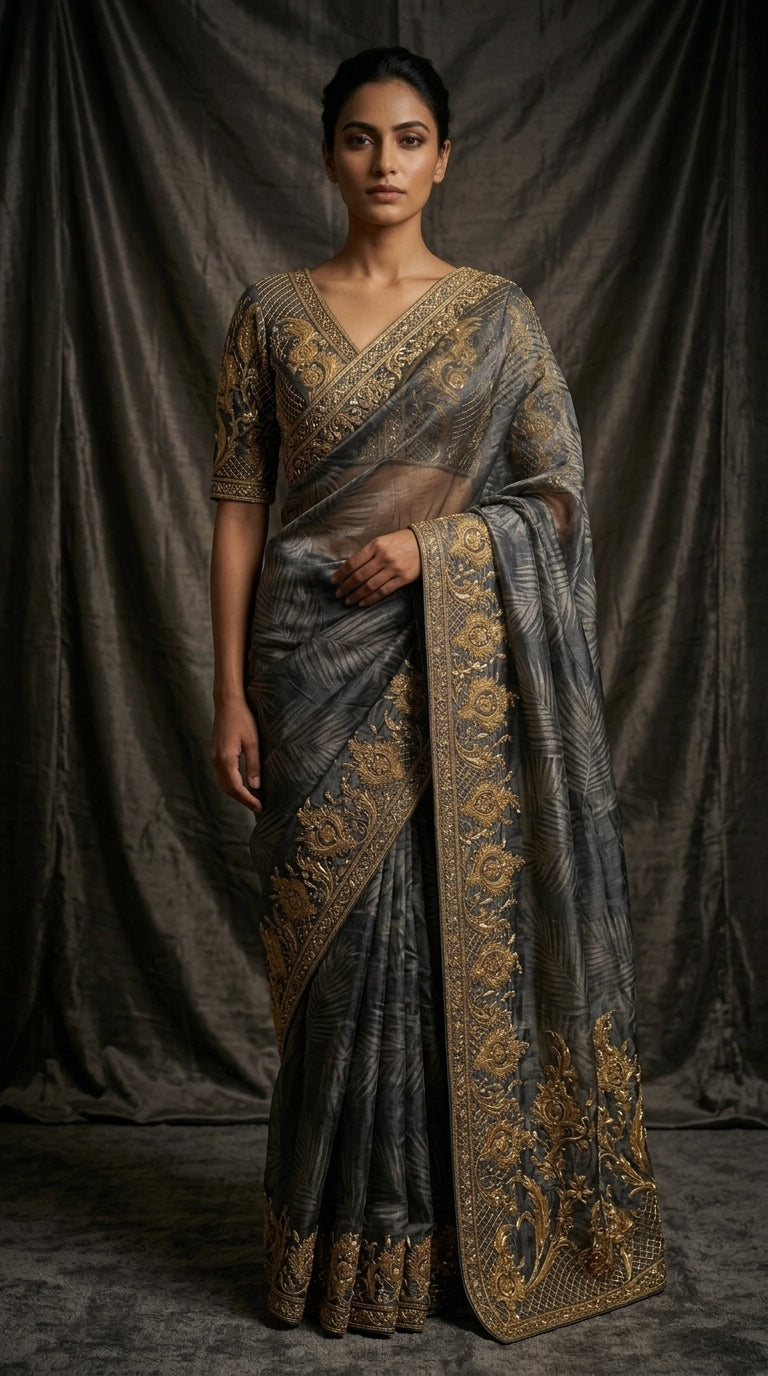Formal Pure Silk embroidered Saree