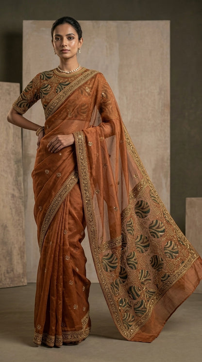 Formal Pure Silk embroidered Saree