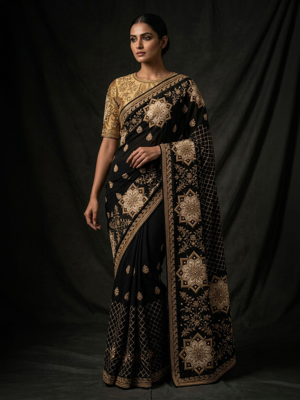 Formal Pure Silk embroidered Saree
