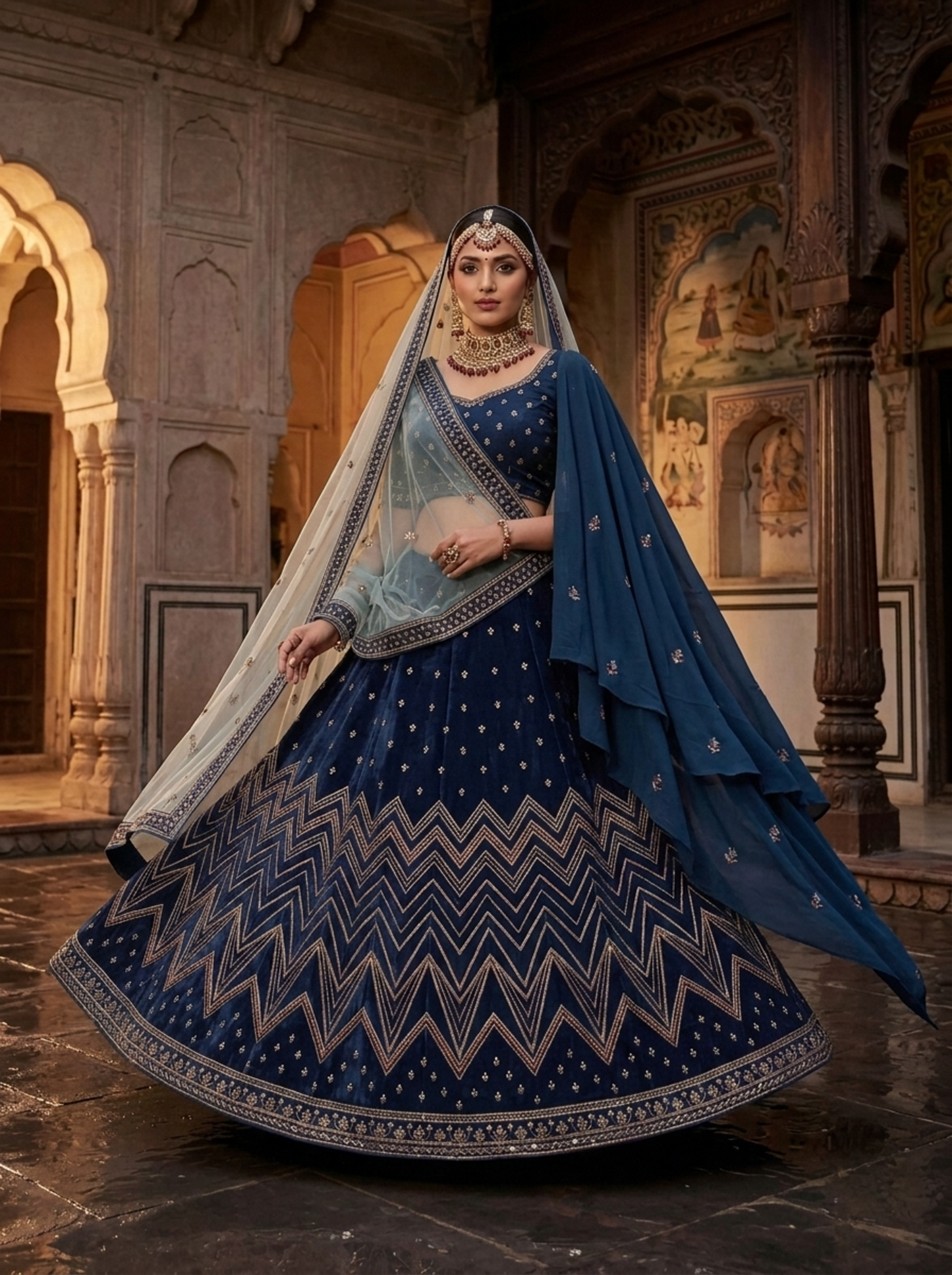 Formal embroidered Lehnga