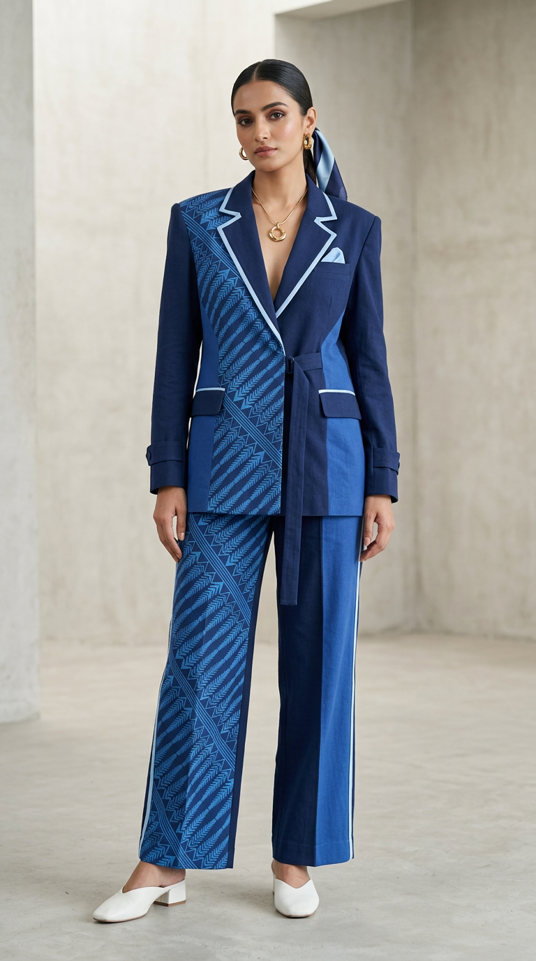 Customised indigo kurta set