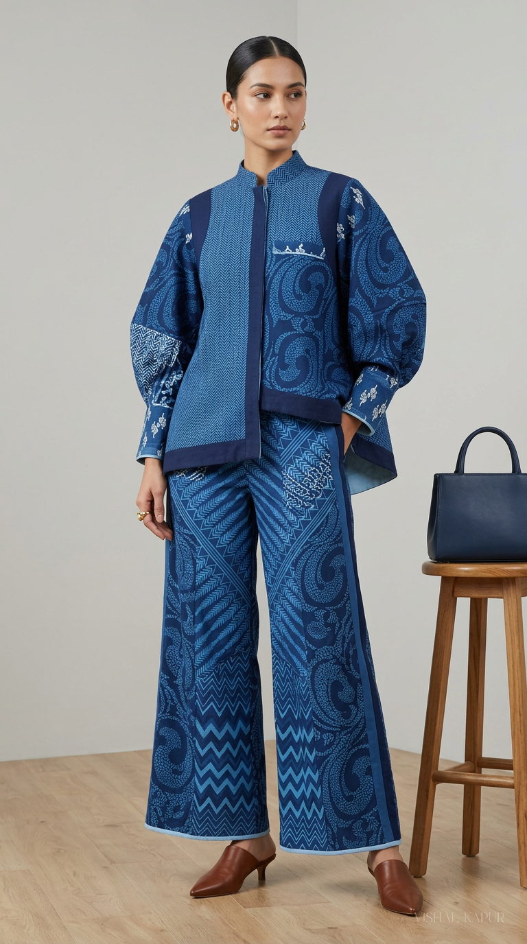 Customised indigo kurta set