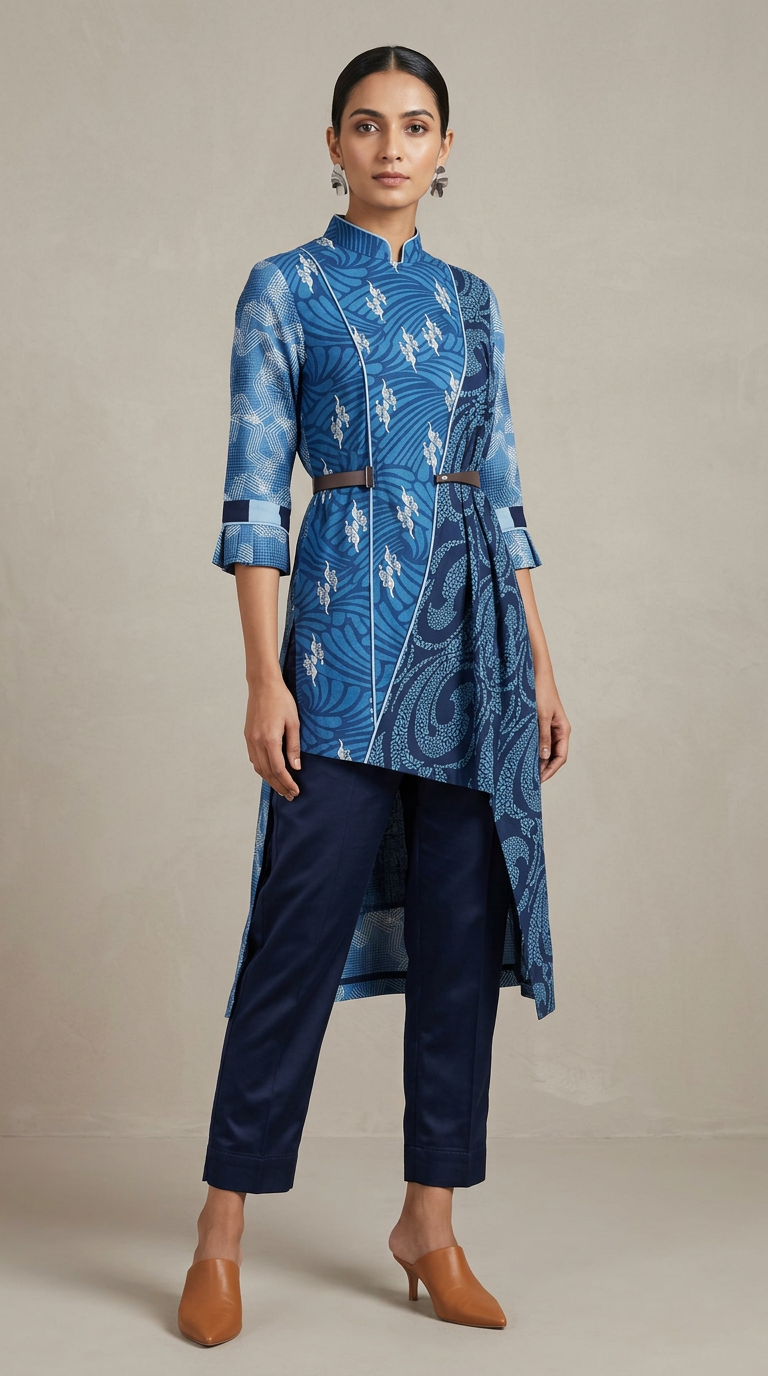 Customised indigo kurta set