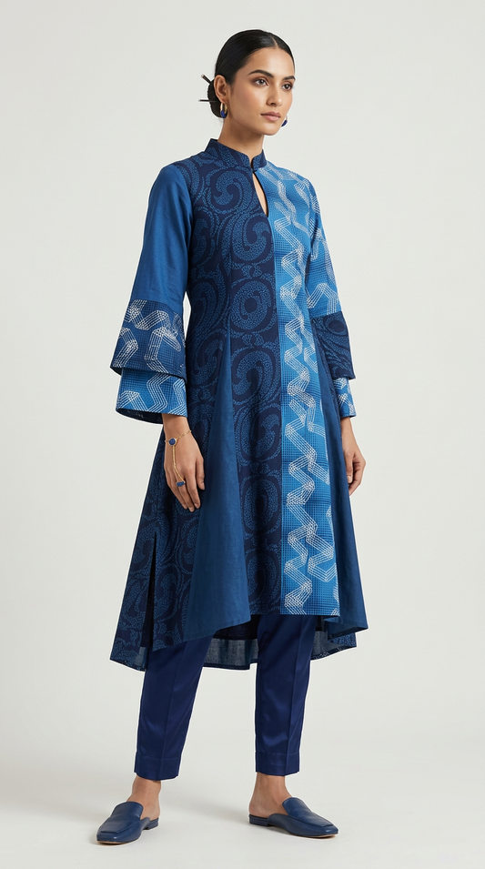 Customised indigo kurta set