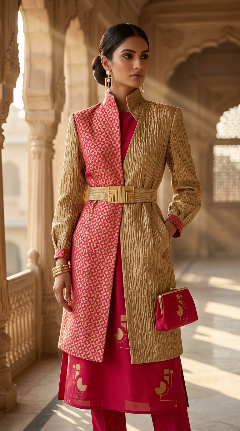 Customised Chanderi Anarkali set