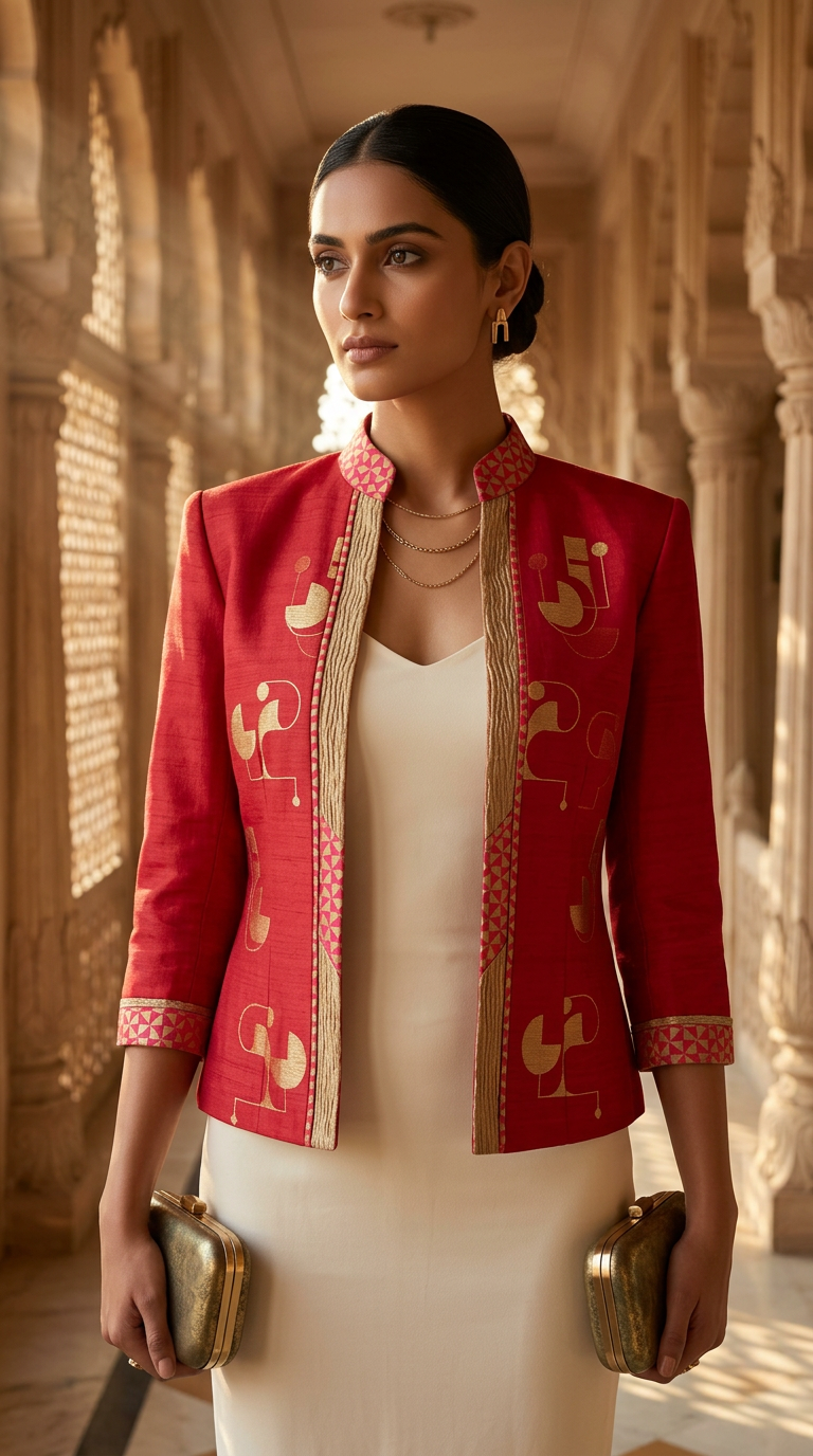 Customised Chanderi Anarkali set