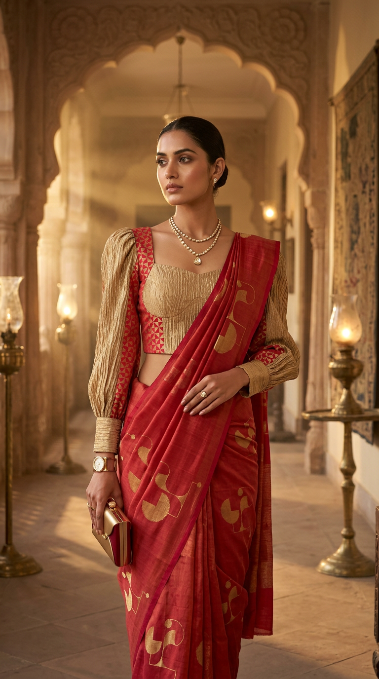 Customised Chanderi Anarkali set