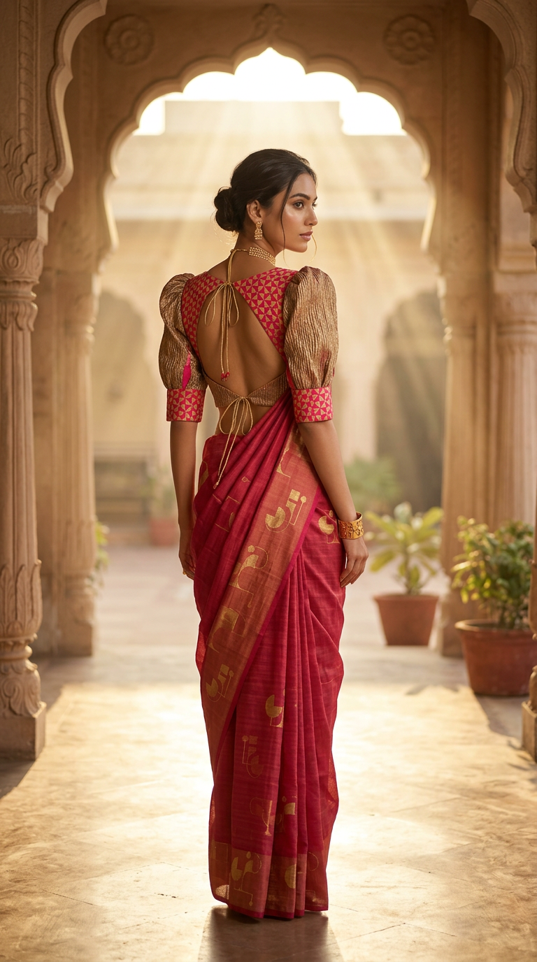 Customised Chanderi Anarkali set