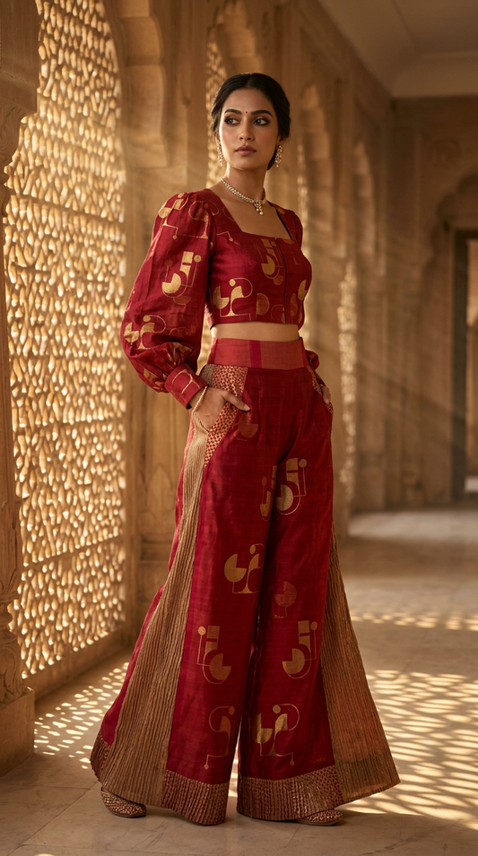 Customised Chanderi Anarkali set