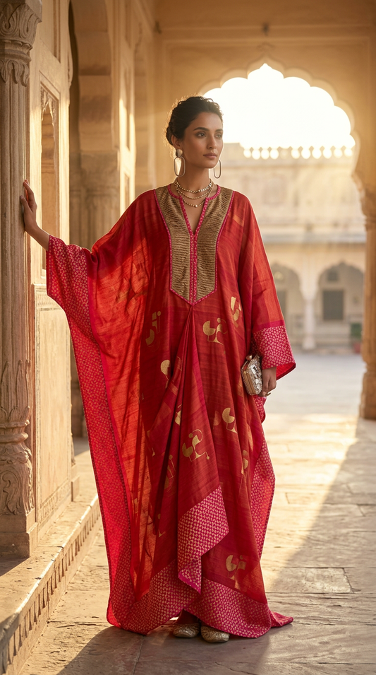Customised Chanderi Anarkali set
