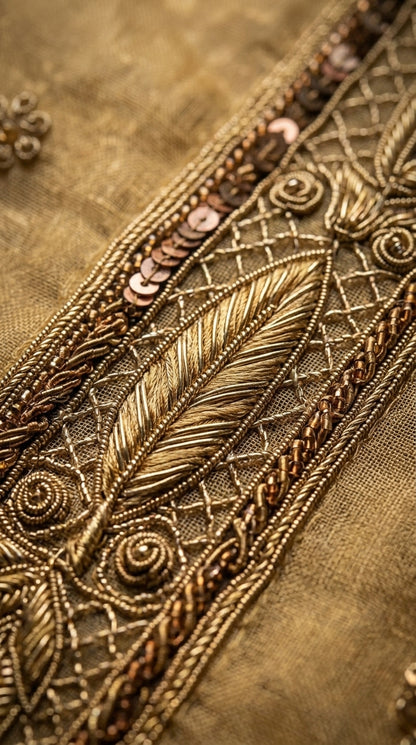 Customised Chanderi Embroidered set