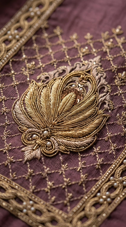 Formal Pure Silk embroidered Saree