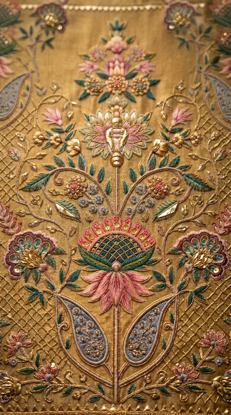 Customised Chanderi Embroidered set