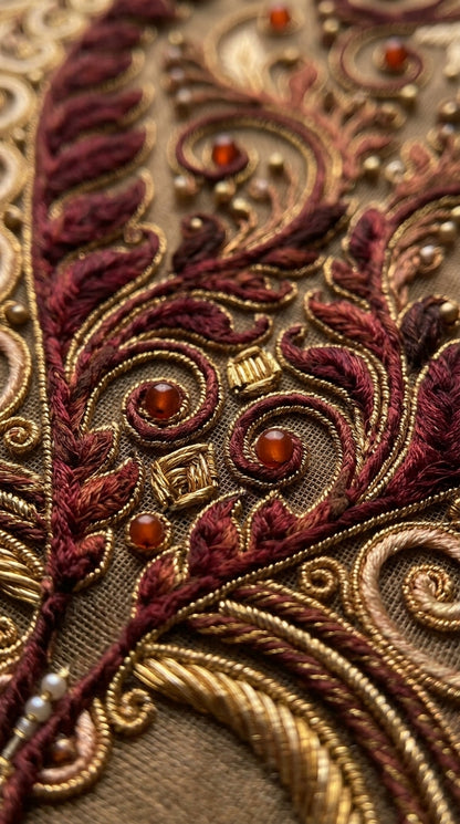 Formal Pure Silk embroidered Saree