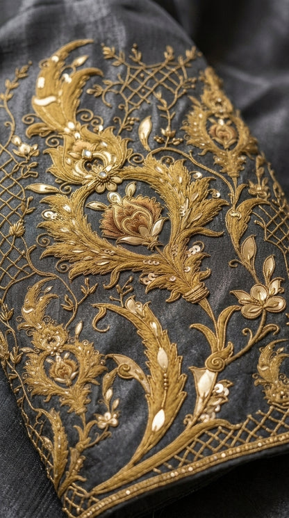 Formal Pure Silk embroidered Saree