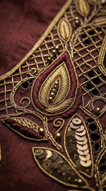 Formal Pure Silk embroidered Saree
