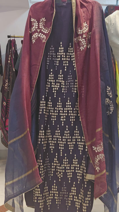 Semi Stitched Chanderi Kurta