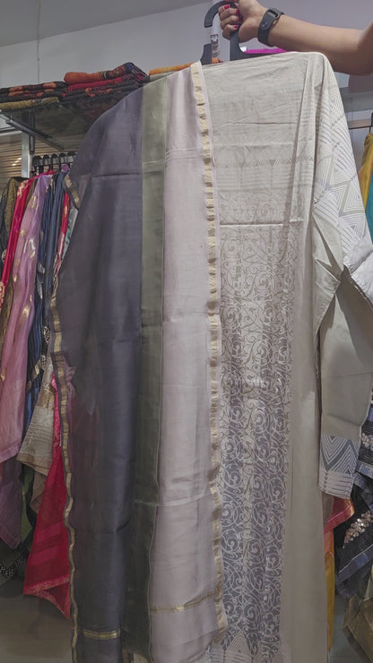 Semi Stitched Cotton Suitset