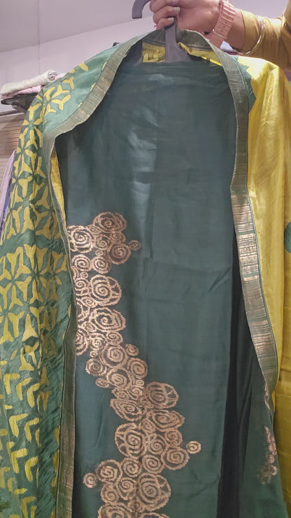 Semi Stitched Chanderi Kurta