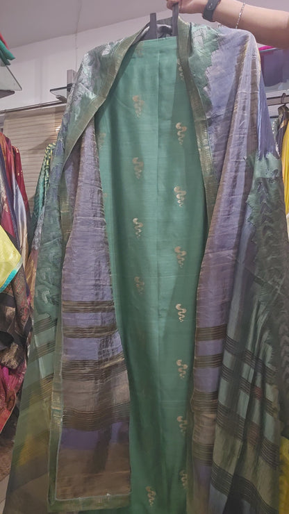 Semi Stitched Formal chanderi Suitset