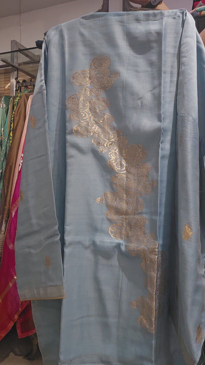 Semi Stitched Chanderi kurta