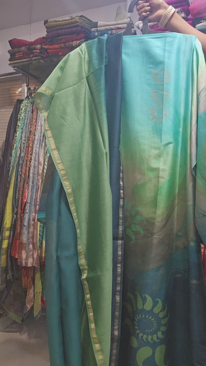 Semi Stitched Chanderi Casual Suitset