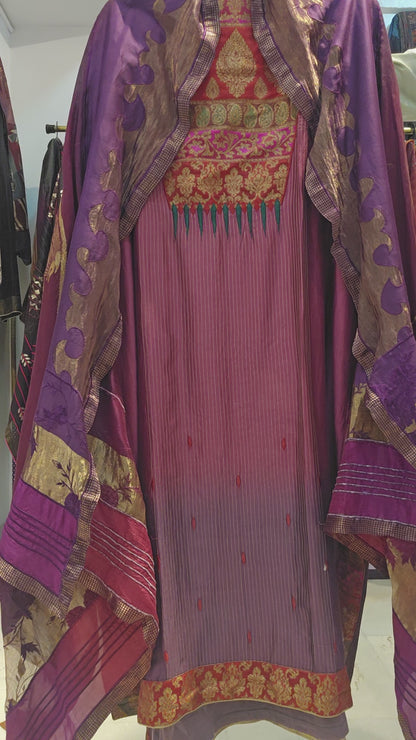 Semi Stitched Chanderi Kurta