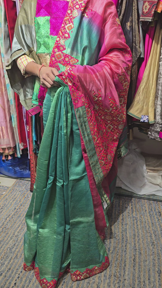 Formal Silk Chanderi With Multicolour Brocade Saree