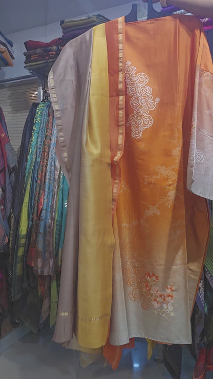 Semi Stitched Chanderi Kurta