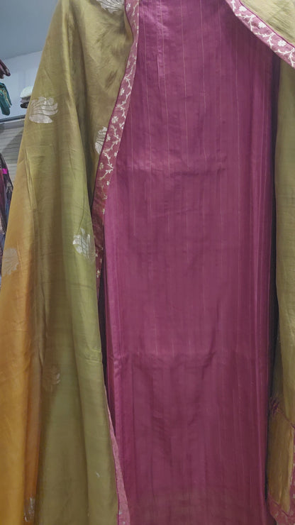 Semi Stitched Chanderi kurta