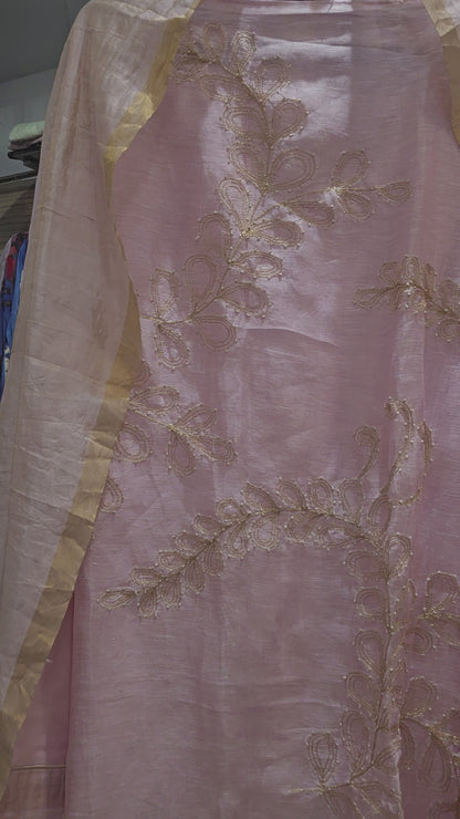 Semi Stitched silk linen kurta