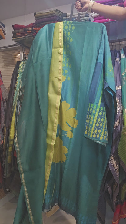Semi Stitched Chanderi Kurta
