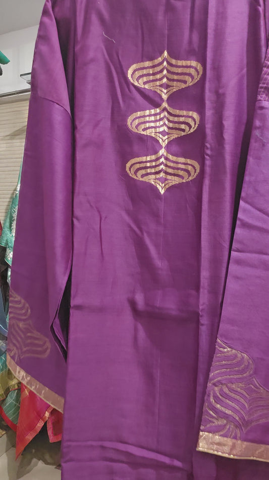 Semi Stitched Chanderi kurta