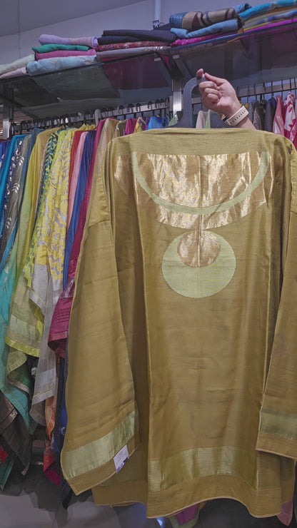 Semistitched Chanderi Zariwoven Short Tunic