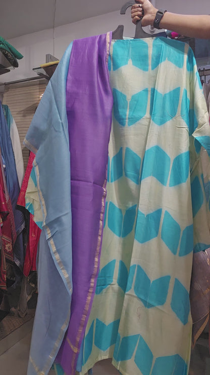 Semi Stitched Chanderi Kurta