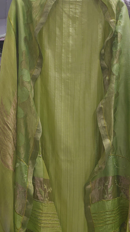 Semi Stitched Chanderi kurta