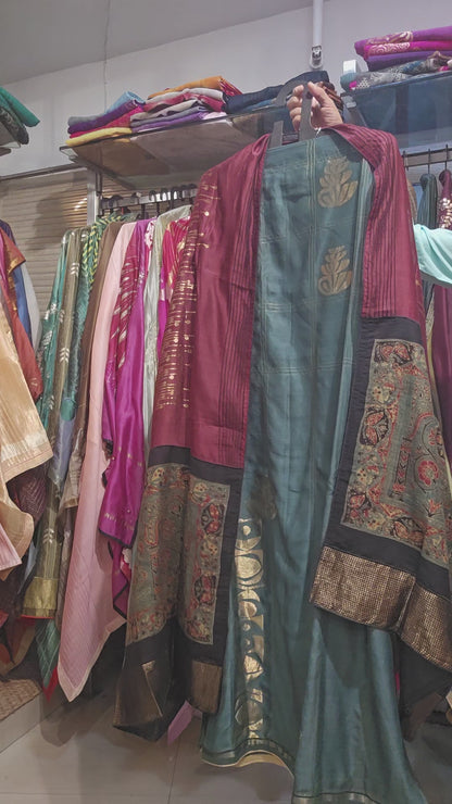 Semi Stitched chanderi kurta