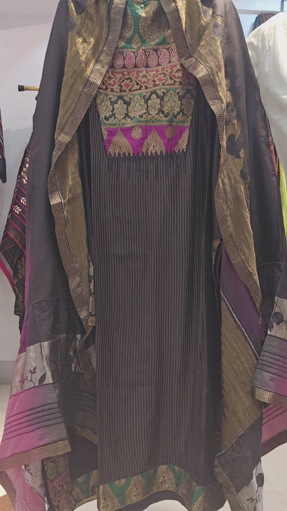 Semi Stitched Chanderi Kurta