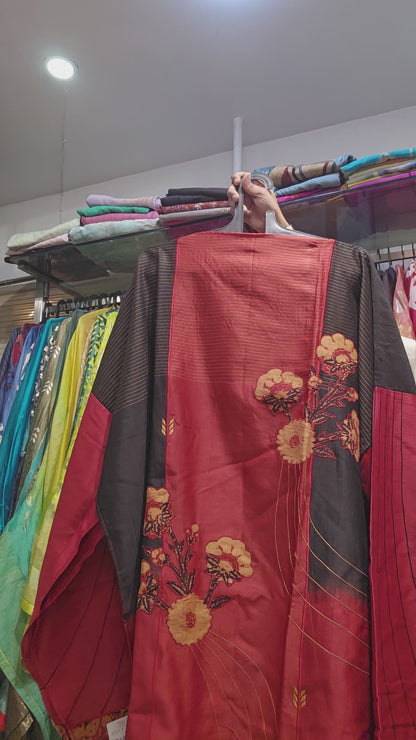 Semistitched Chanderi Ajrakh Short Tunic