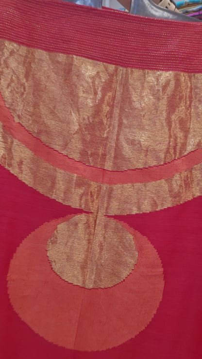 Semistitched Chanderi Zariwoven Short Tunic