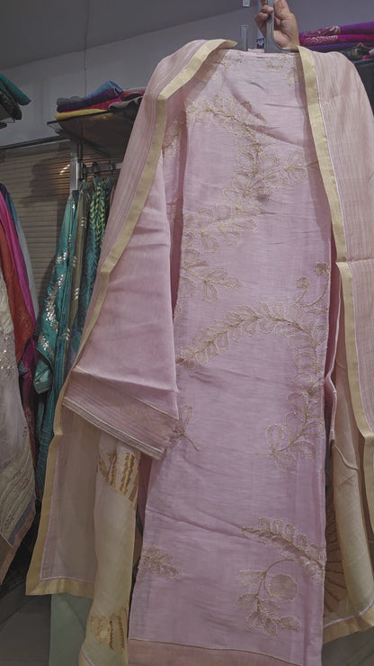 Semi Stitched silk linen kurta