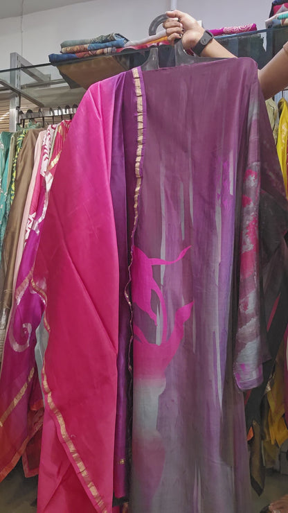 Semi Stitched Chanderi Kurta