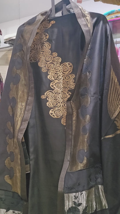 Semi Stitched Chanderi kurta