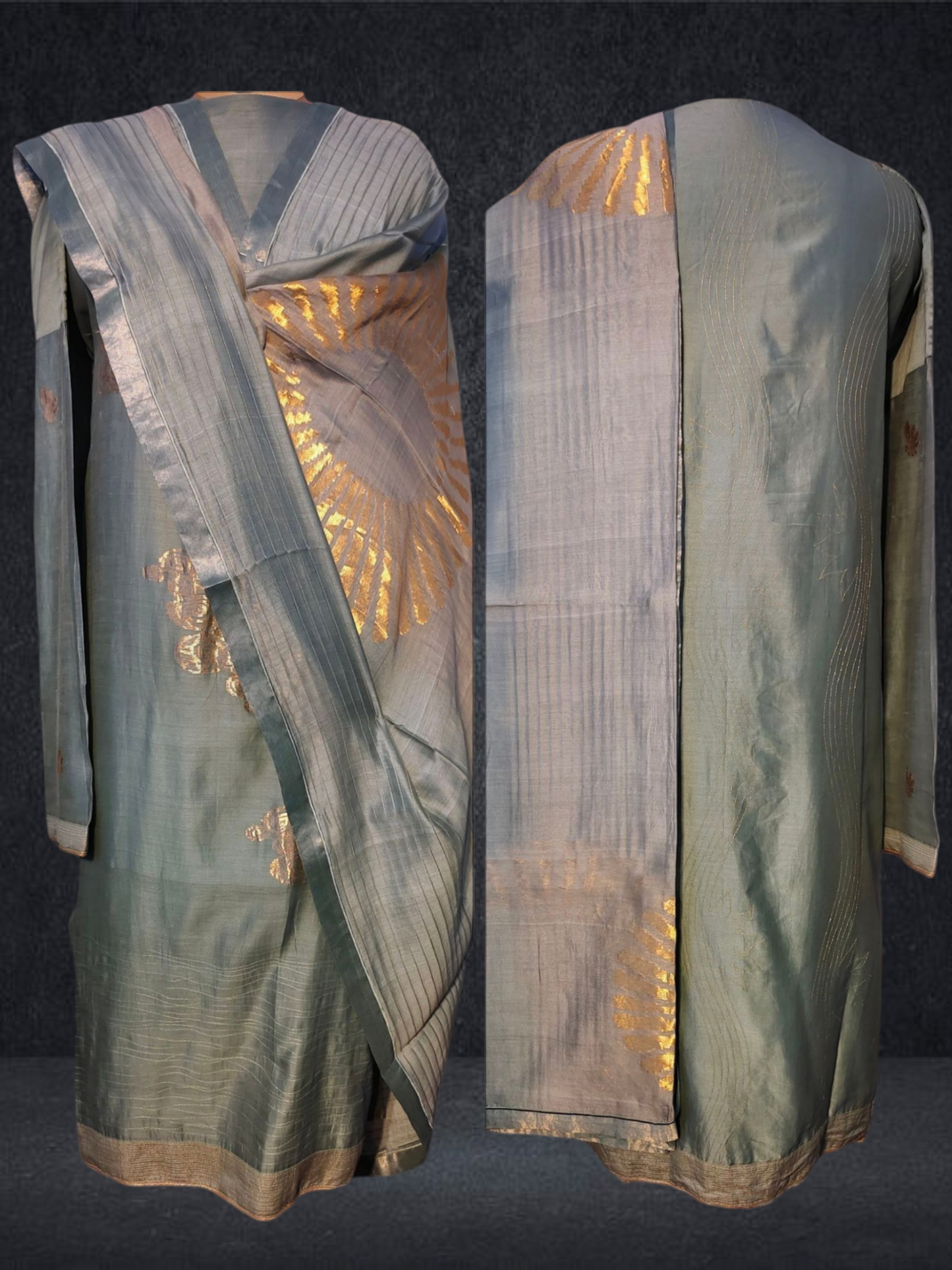 Semi Stitched Formal chanderi Suitset
