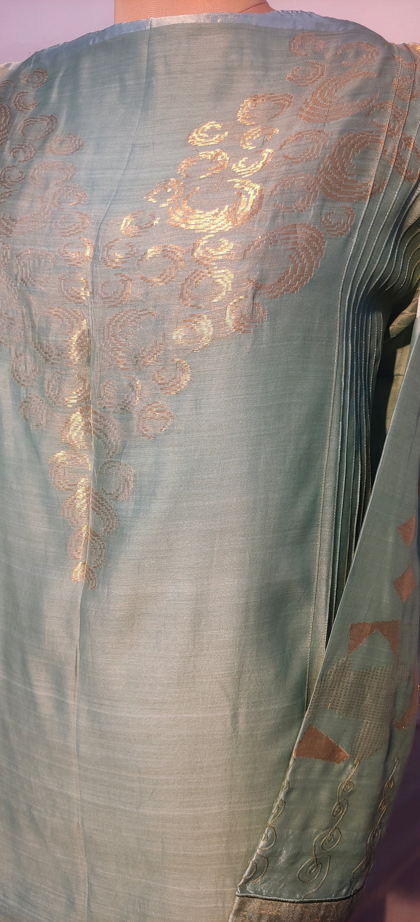 Semistitched Chanderi Zariwoven Kurta