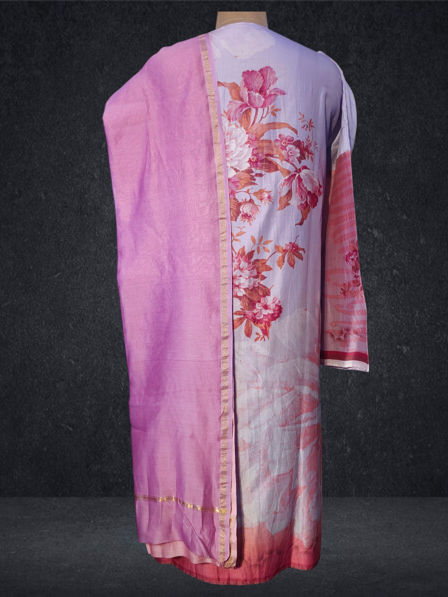 Semi Stitched Chanderi Casual Suitset