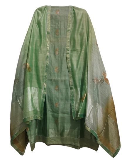 Semi Stitched Chanderi Formal Suitset