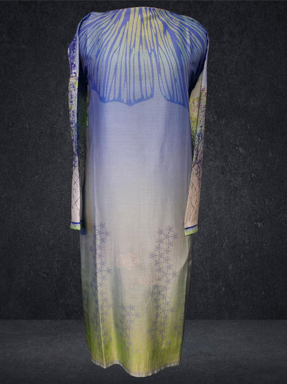 Semi Stitched Chanderi Printed kurta