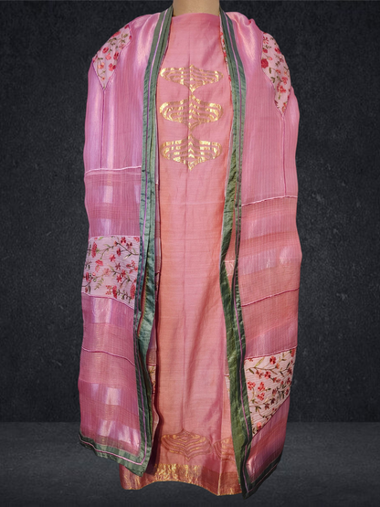 Semi Stitched Formal chanderi Suitset